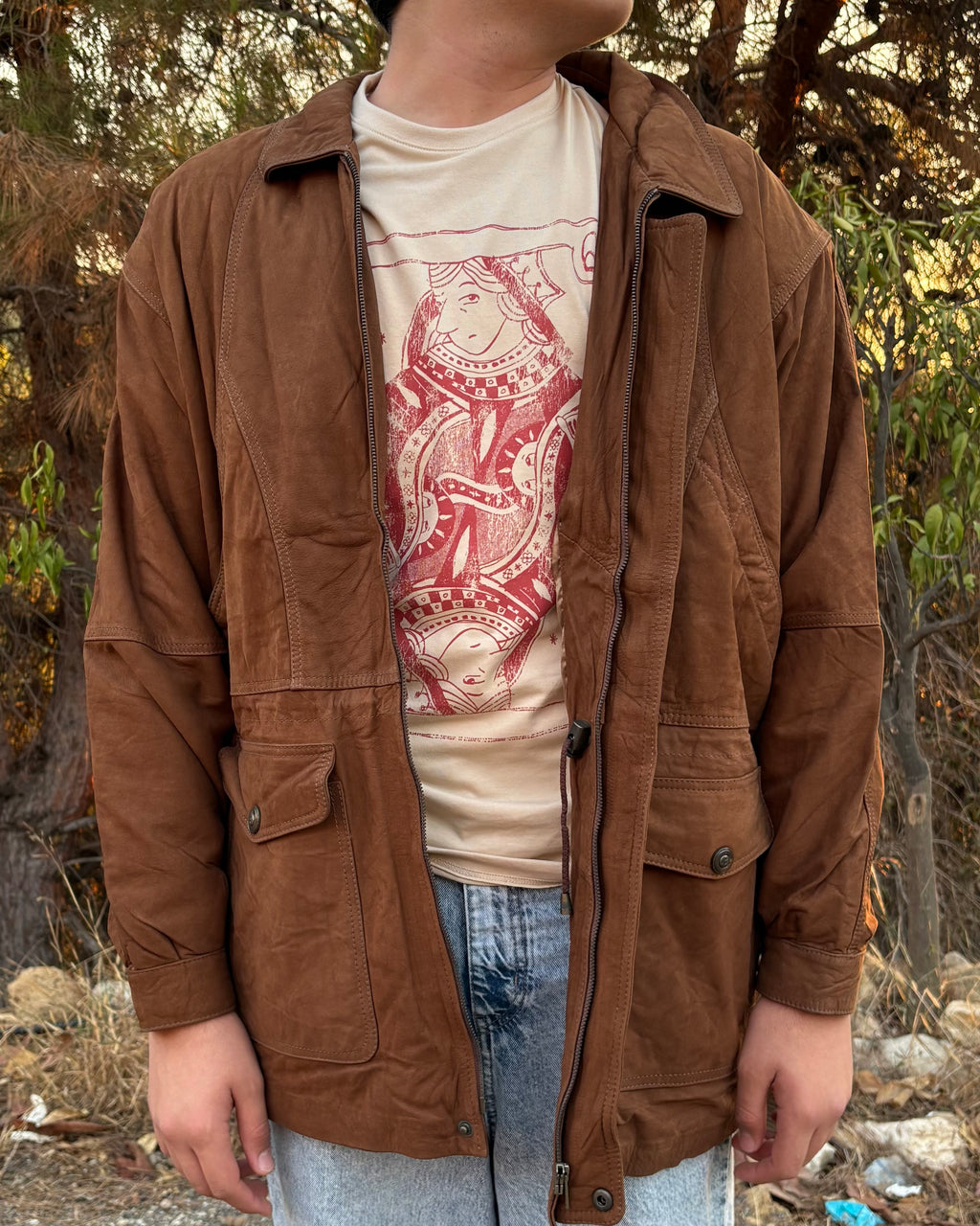PEPE Vintage-Style Oversized Coat - Copper
