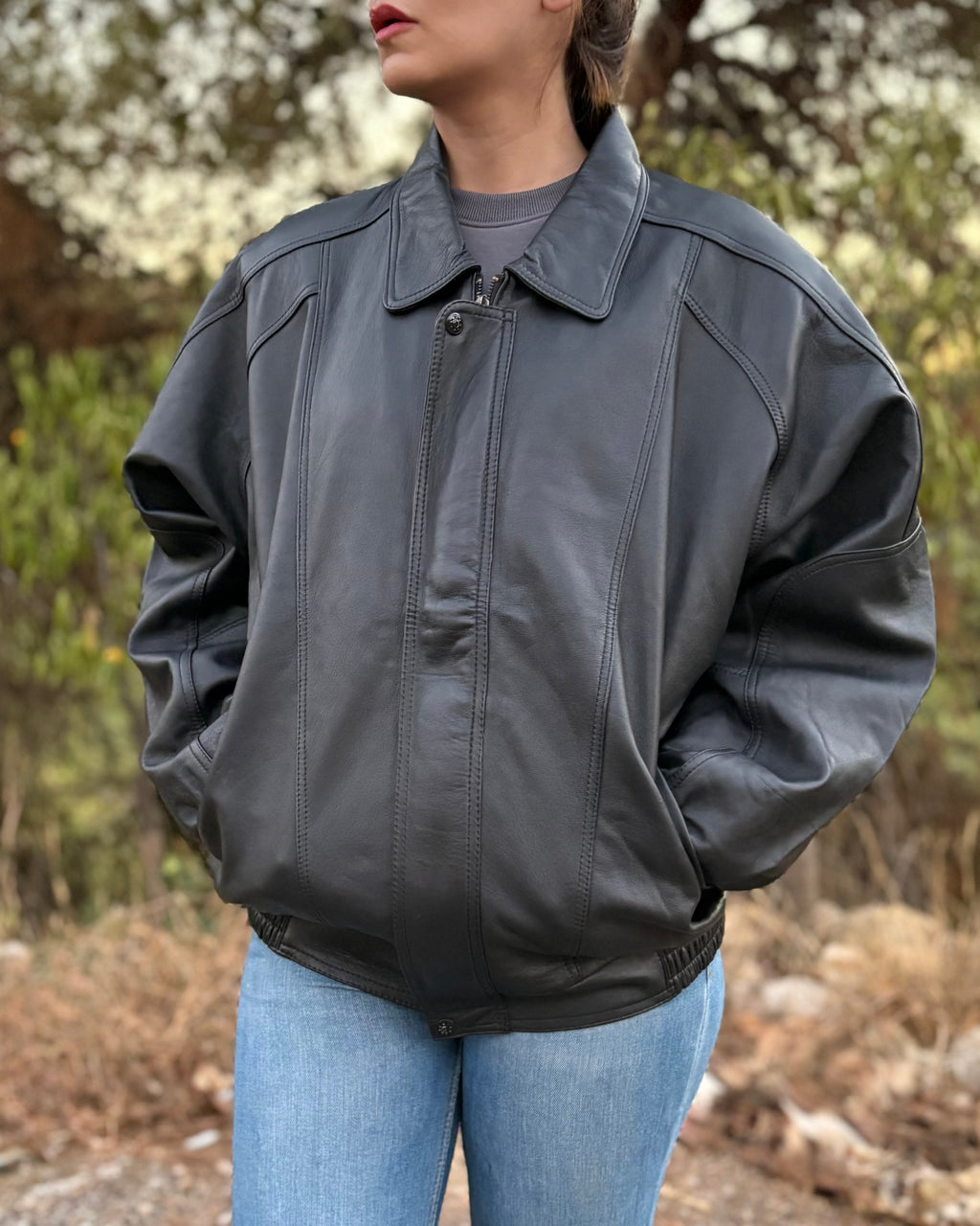 PEPE Genuine Leather Biker Jacket