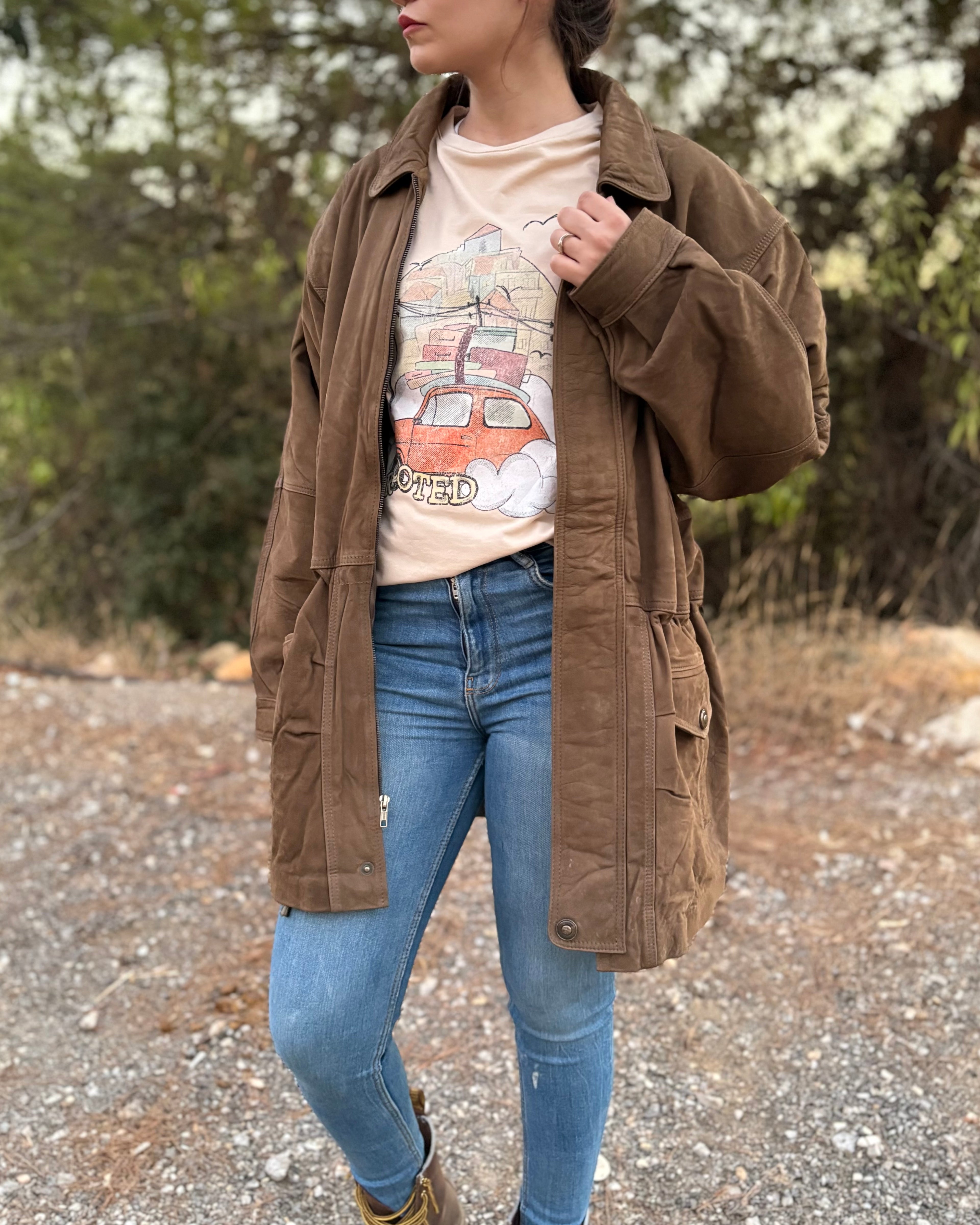 PEPE Vintage-Style Oversized Coat - Brown