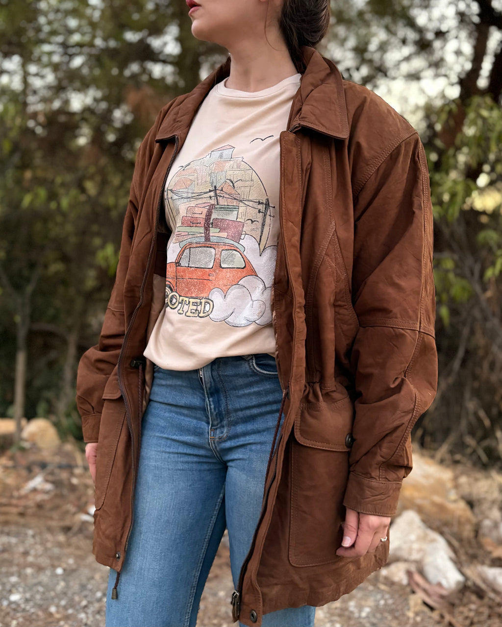 PEPE Vintage-Style Oversized Coat - Copper