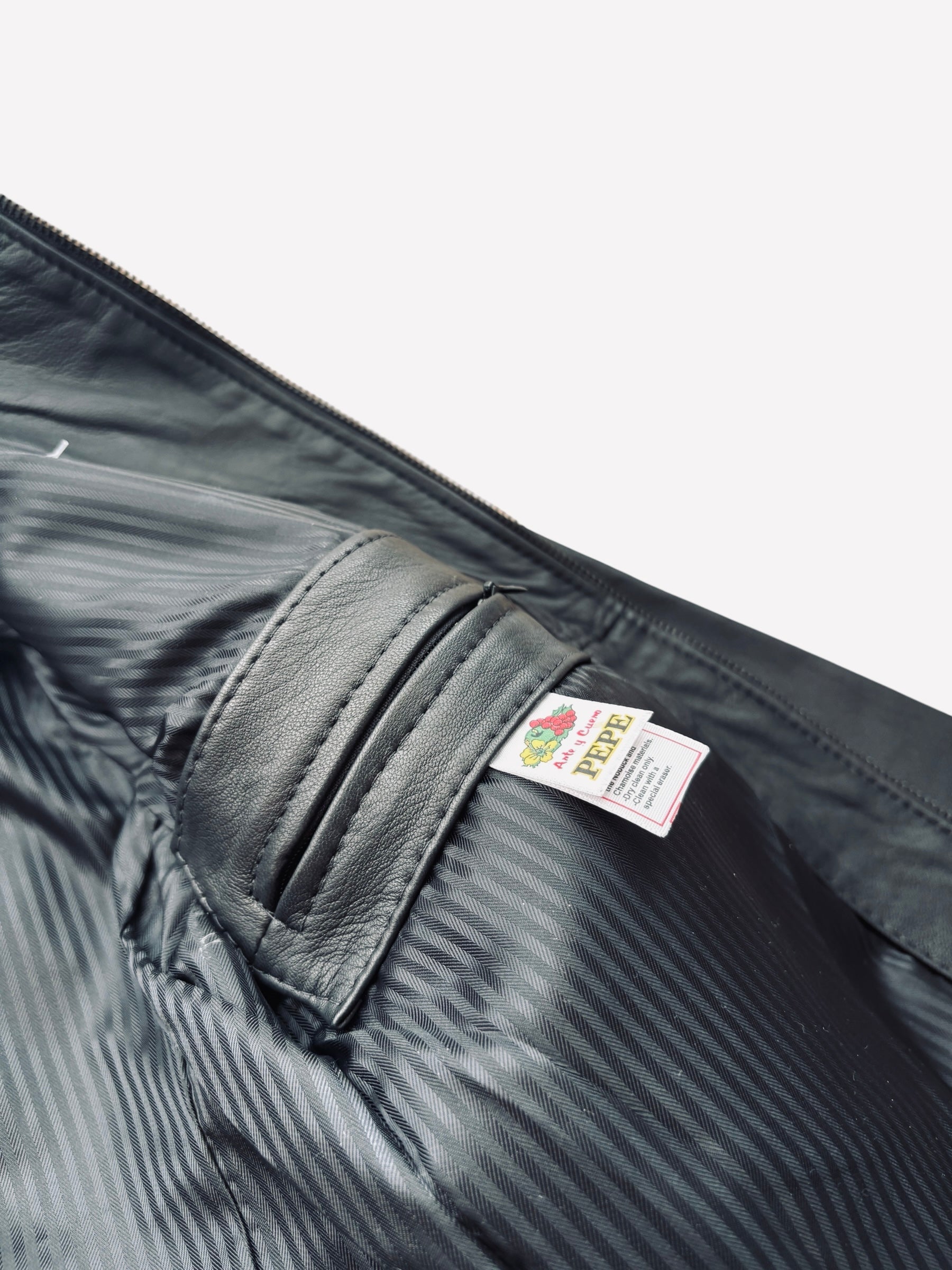 PEPE Black Genuine Leather Biker Sexy Jacket