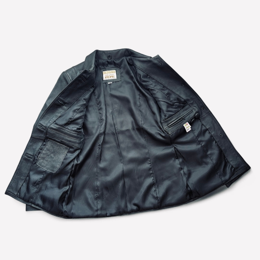 PEPE Genuine Leather 4-Button Coat