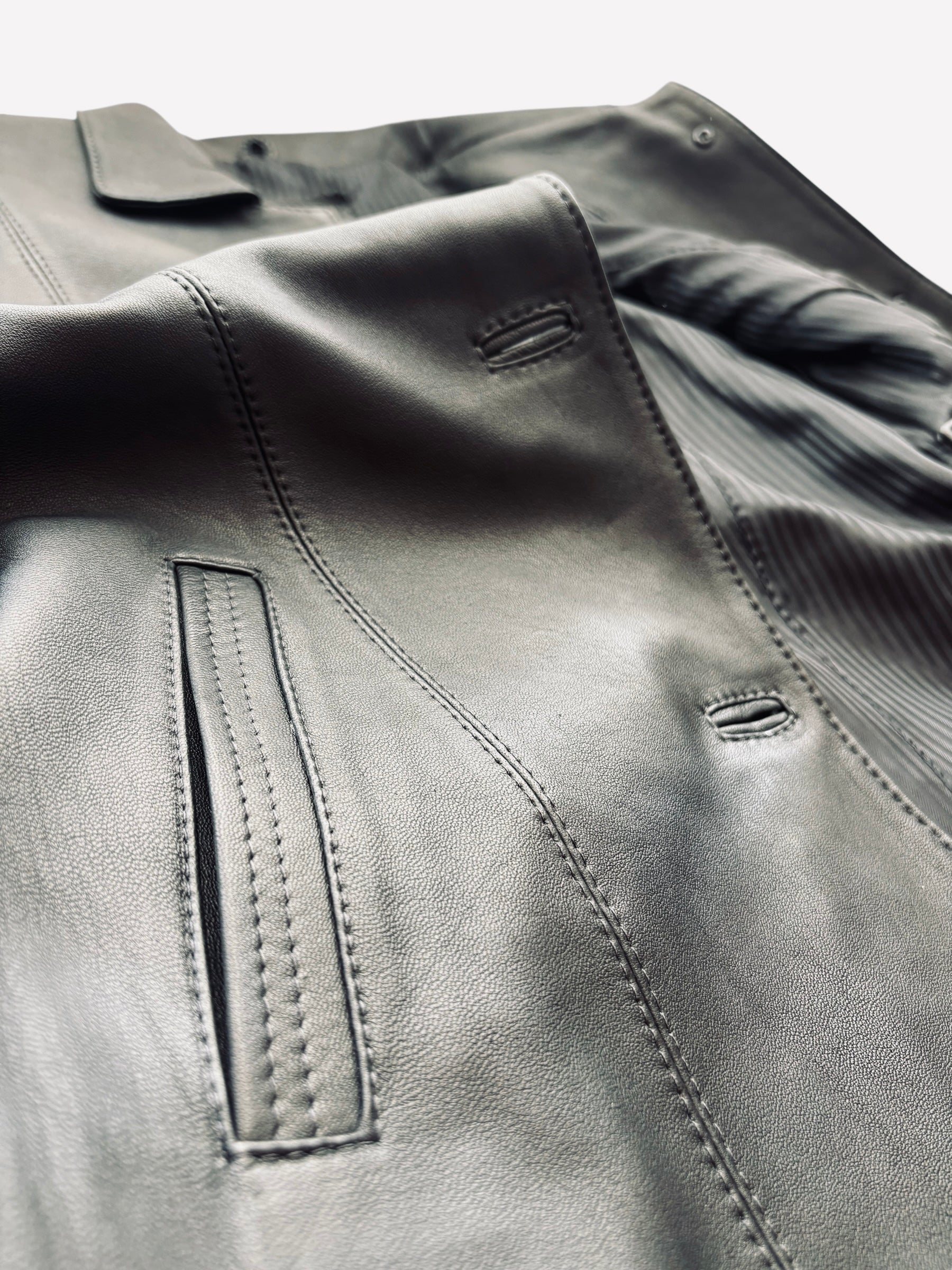 PEPE Genuine Leather 4-Button Coat