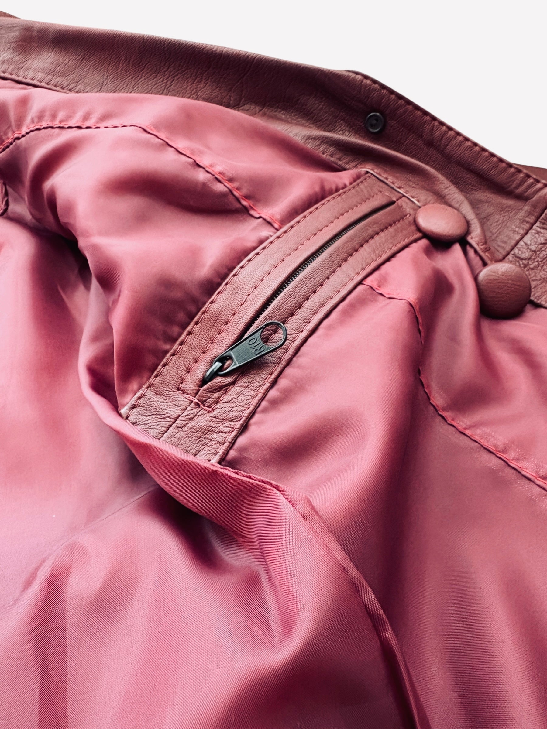 PEPE Red Coat - Genuine Leather Femme Fatale Open-Chest Design