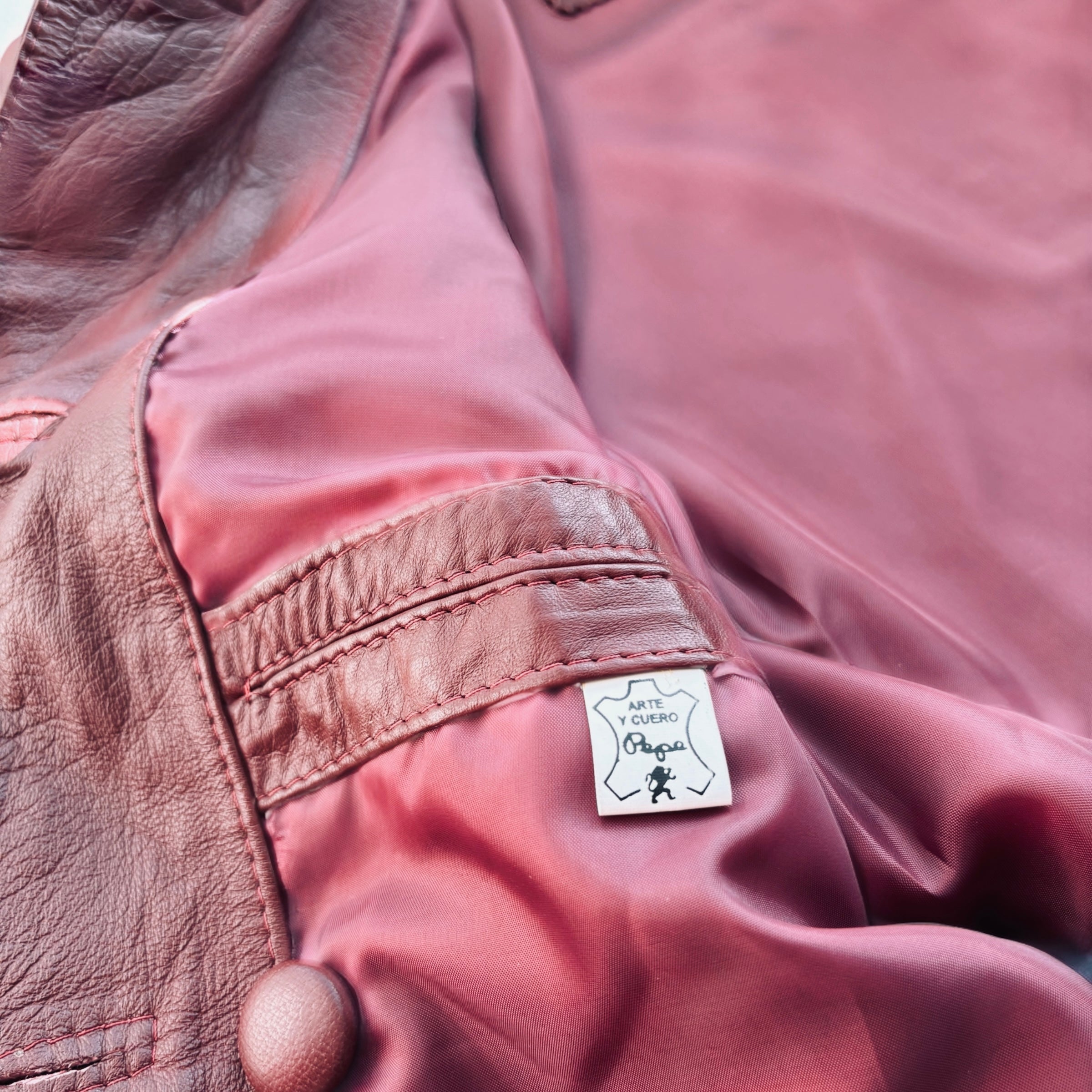 PEPE Red Leather Coat - The Femme Fatale