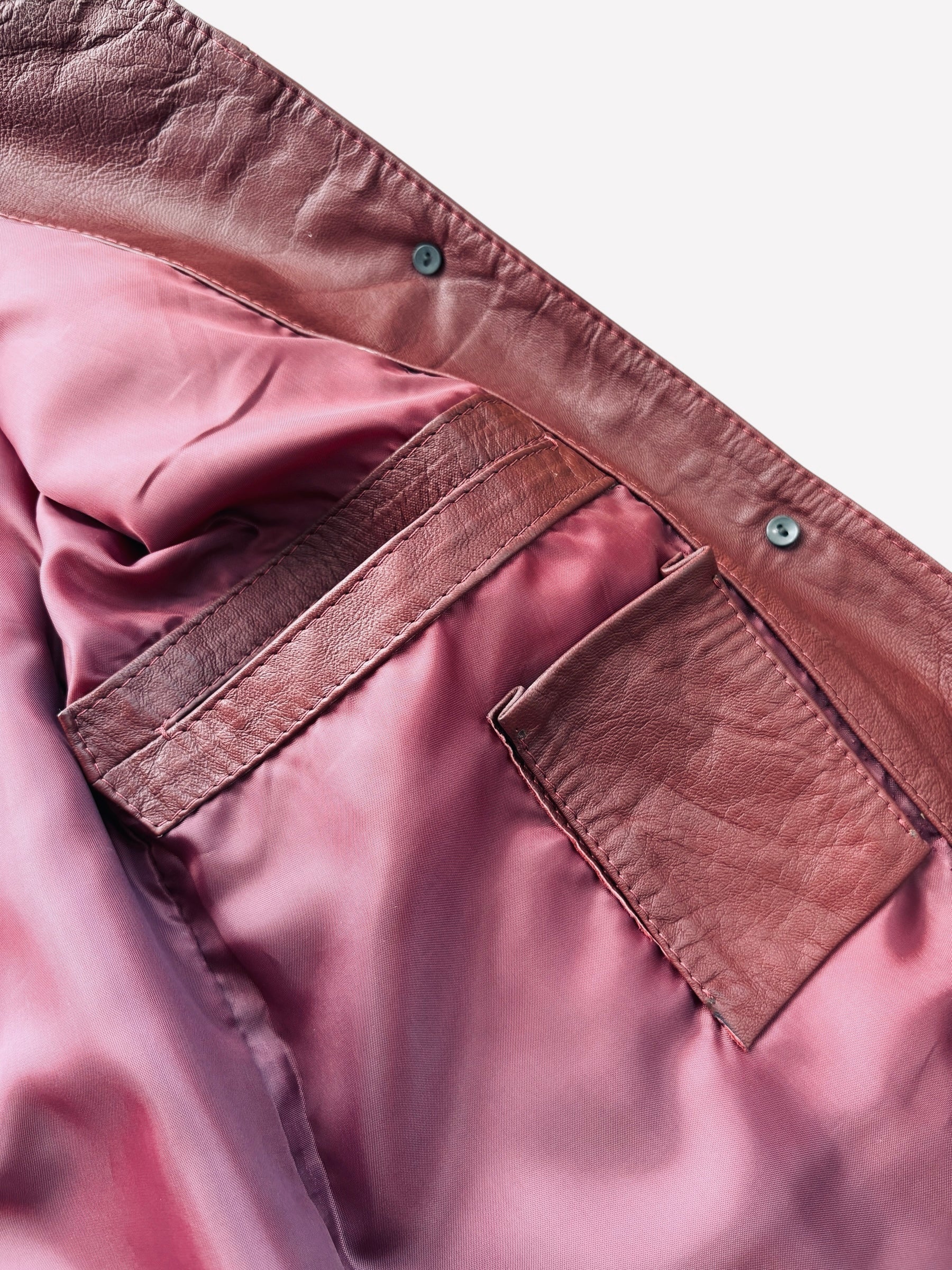 PEPE Red Leather Coat - The Femme Fatale