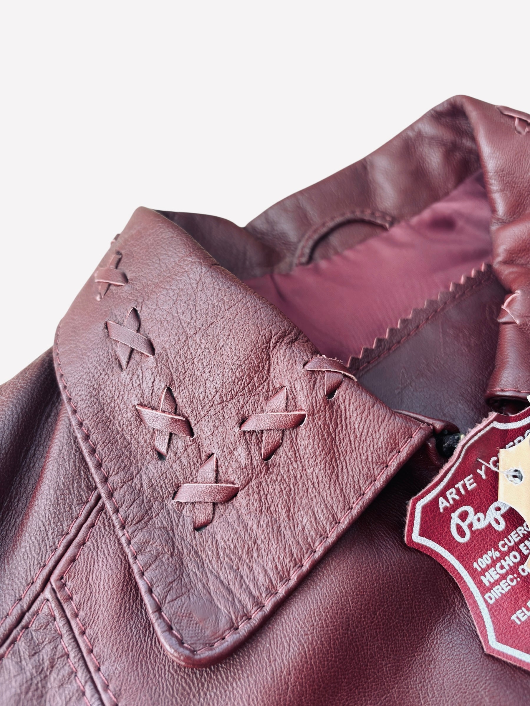 CIARA Red Hot Genuine Leather Biker Jacket