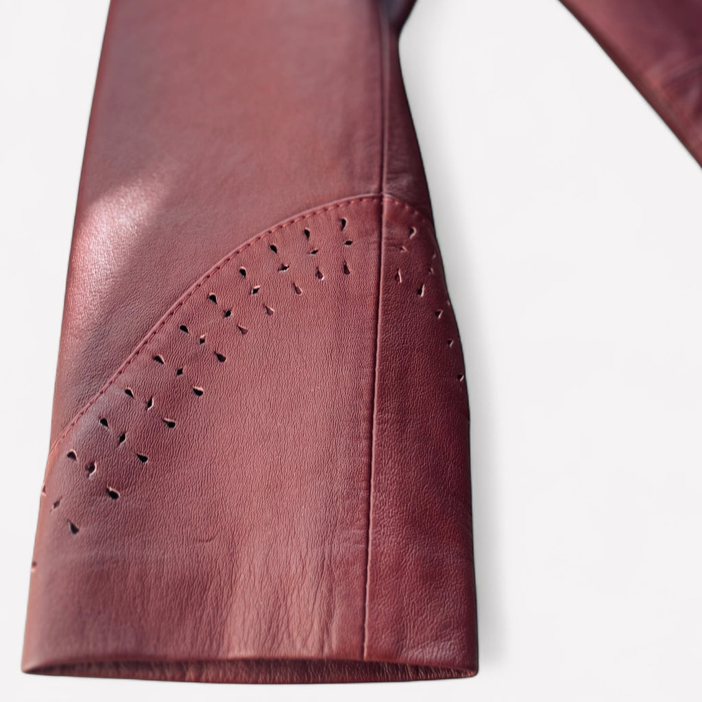 CIARA Red Hot Genuine Leather Biker Jacket